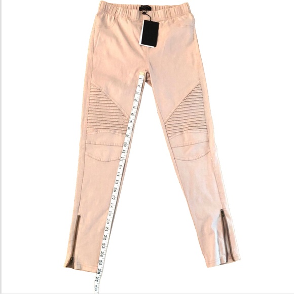NWT BEULAH Moto Jeggings, Dusty Pink w/ Ankle zipper - OP7019 - Picture 13 of 15